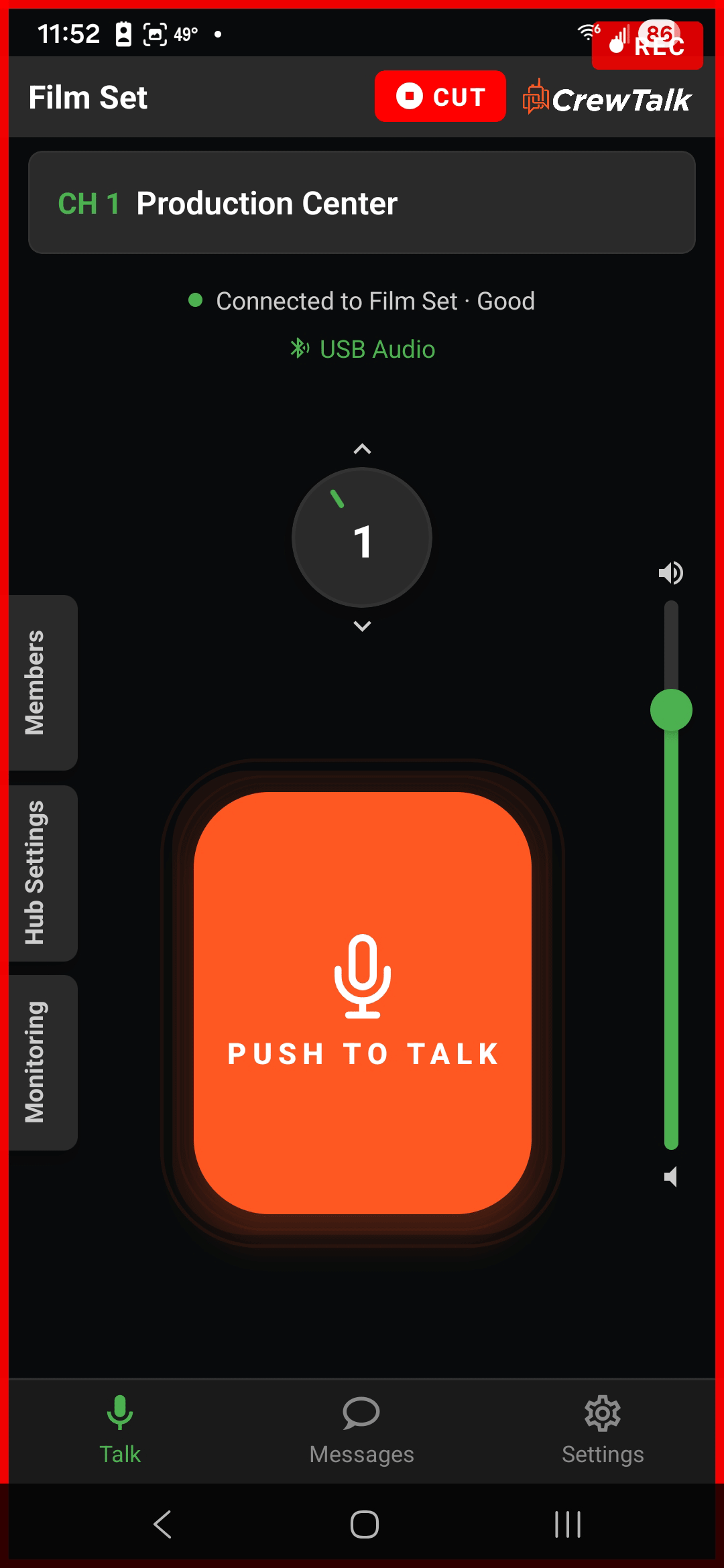 CrewTalk tally light trigger